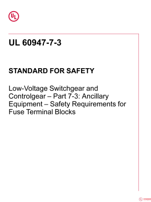 UL 60947-7-3 PDF UL 60947-7-3 PDF